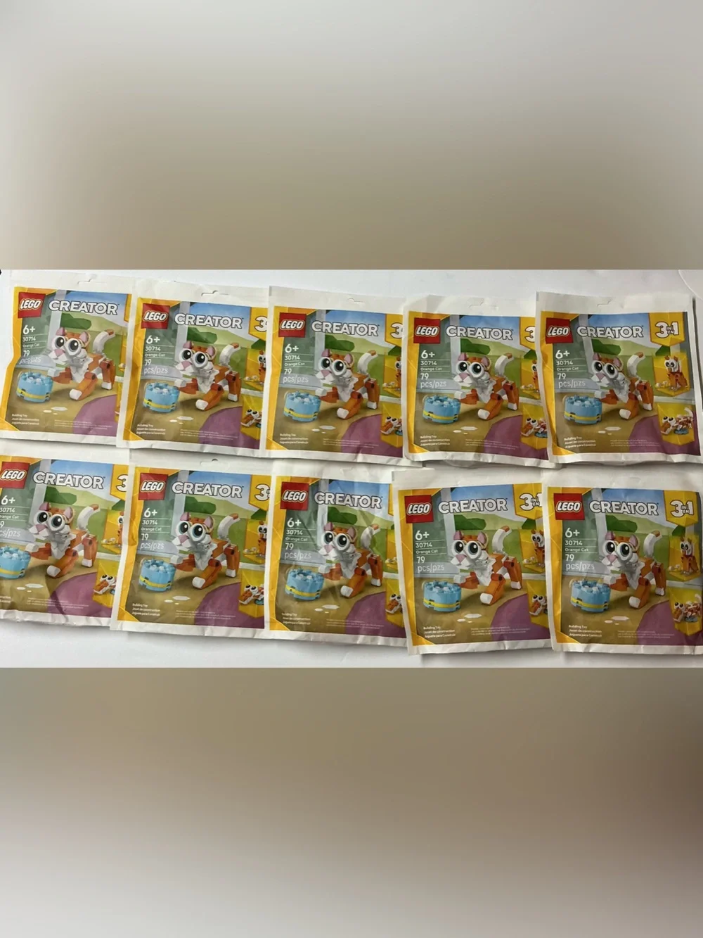 A lot of 10 LEGO Creator Orange Cat 30714